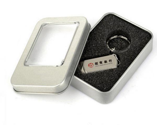 USB Packaging Printed Tin Boxes With Clear Lid Multifunctional Ultralight