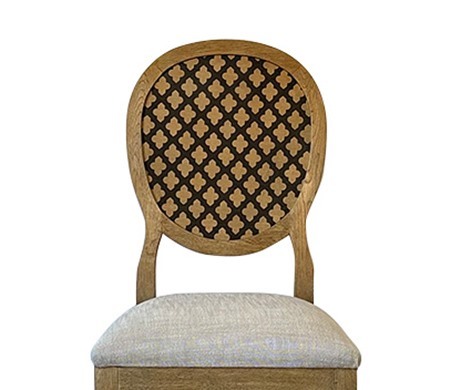 Oval Quatrefoil Back Upholstered Dining Chair CYC-060