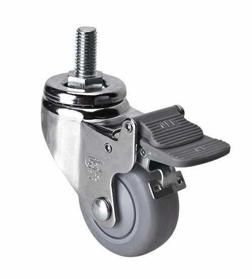 Edl Chrome 2.5 70kg Diameter 100mm Threaded Brake TPE Caster 37425-57 for Industrial