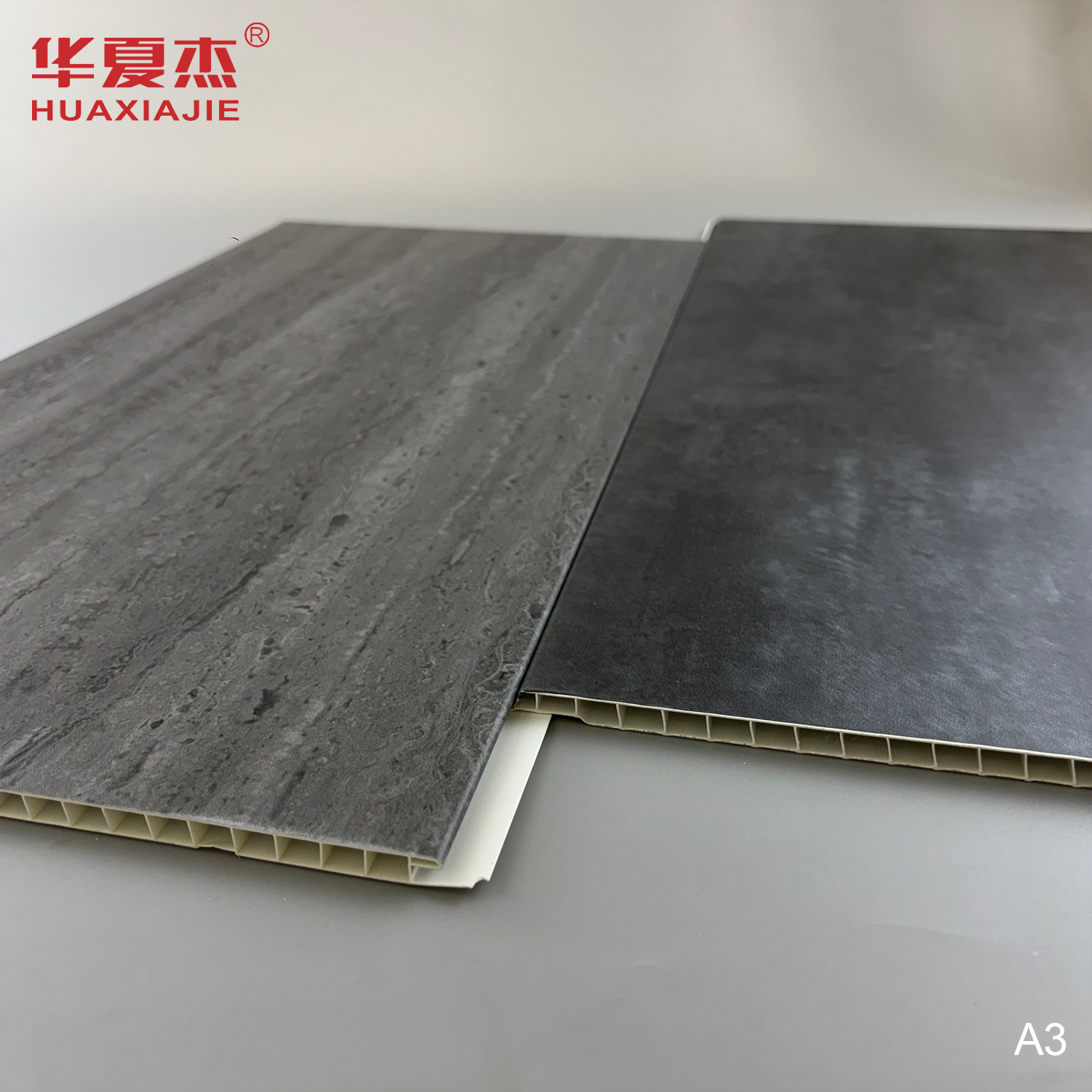 Wholesale Dark Grey Marble PVC Wall Panel with Wood Grains Surface Waterproof for Interior Decoration