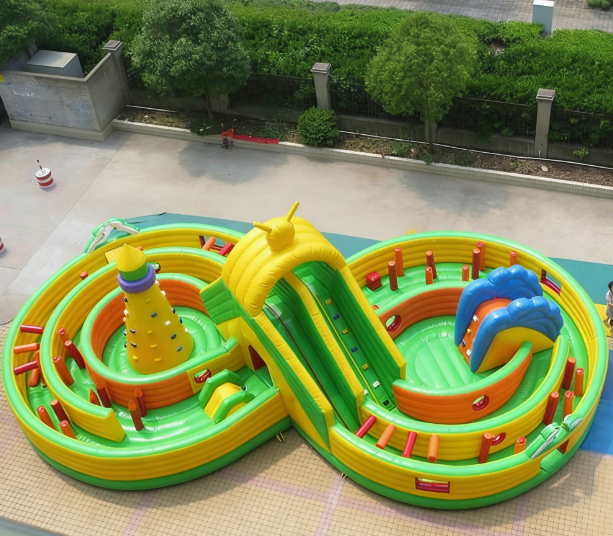 Outdoor Inflatable Castle for Kids Outdoor Bounce House with Slide & Obstacle Course Outdoor Bounce House