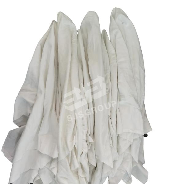 Bulk sale cutting white second hand hotel bed sheet sterilized cotton rags