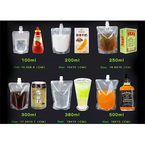 Качество еды стоит вверх мешок Spout пластикового напитка жидкостный для напитка сока молока вина