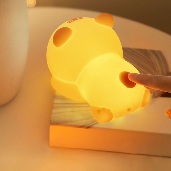 Милый Тигр Силиконовый Ночной Свет Светодиод Новинка Лампа 3 уровень Снижаемый детский Ночной Свет USB Зарядное Время Спящая Лампа