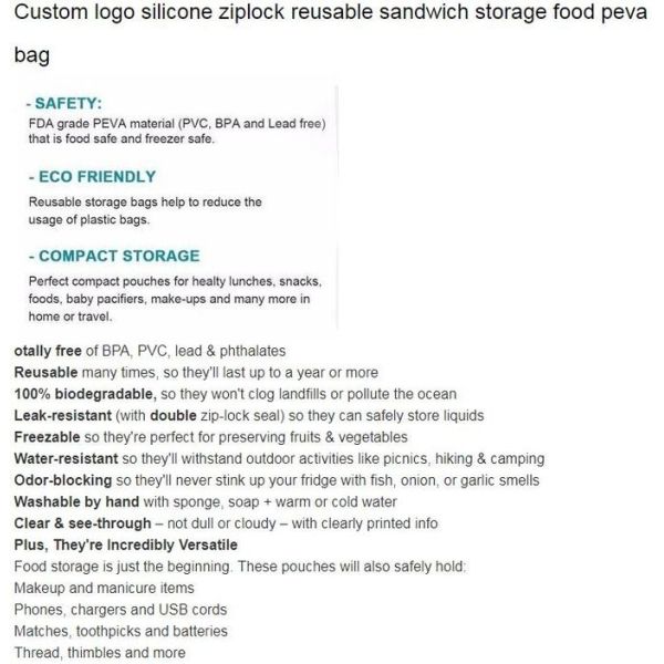 Kitchen Reusable Storage Silicone Food Fresh Bag with free hand baggy rack,preservation food fresh vacuum storage bag wa