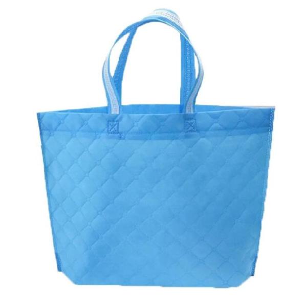 Cor cor-de-rosa azul que dobra sacos de mantimento amigáveis não tecidos de Eco dos sacos reusáveis
