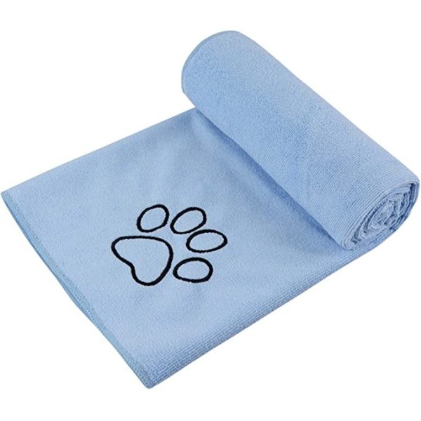 Blue 30''X50'' Pet Microfiber Towel , Extra Large Microfiber Bath Towels