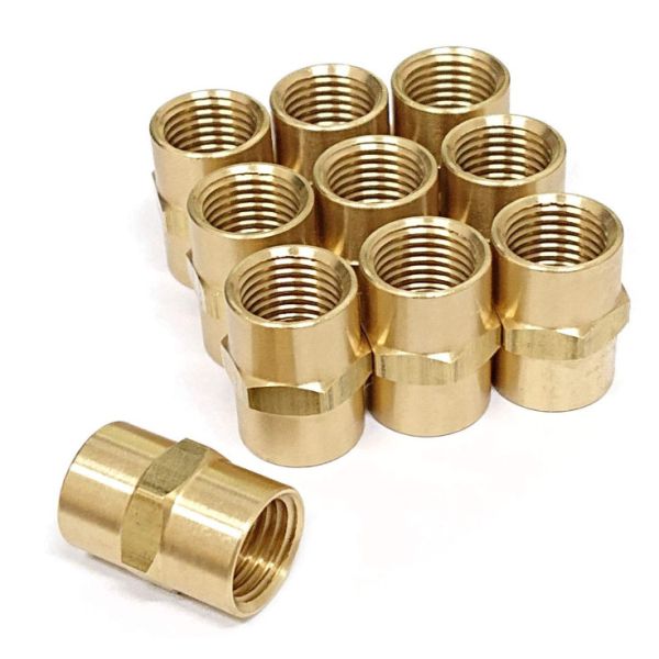Nipple Coupling 1/4 Inch NPT X 1/4 Inch NPT Brass Tube Fitting