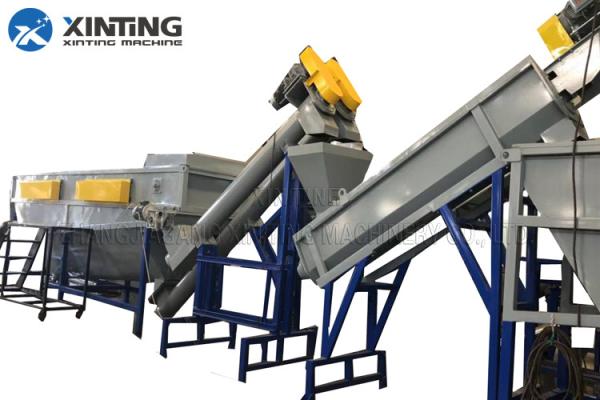 HDPE PET Bottle Washing Recycling Line Include Crushing Cold / Hot Washing Dewatering Process