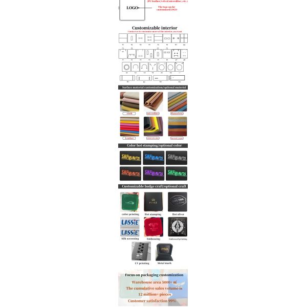 Boîte à bijoux en cuir convexe de la marine boîte à emballage de luxe durable