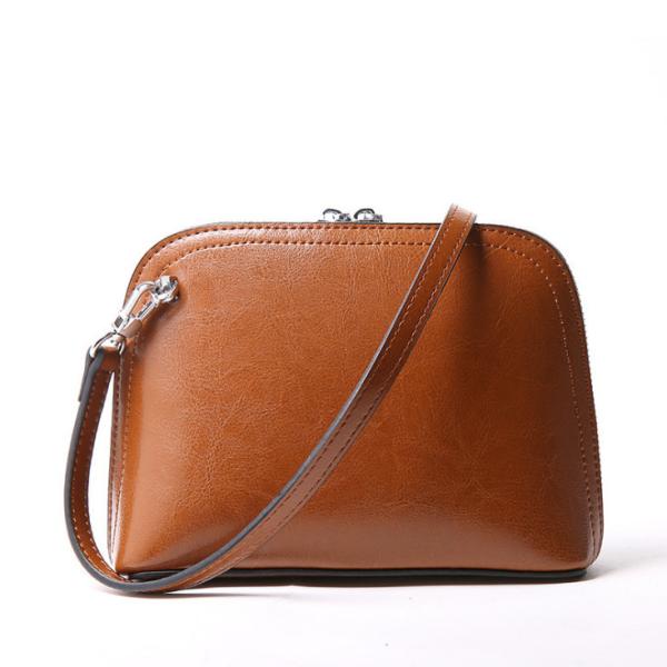 Leather Clutches Cowhide Handbags for Women  Simple Mini Shell Case Bags