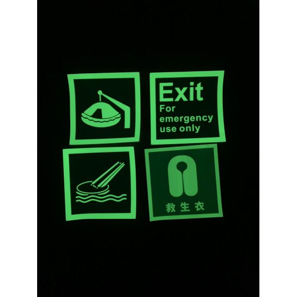 Self Luminous sticker for IMO signs Photo Luminescent Vinyl glow in the dark for Identifying Signs