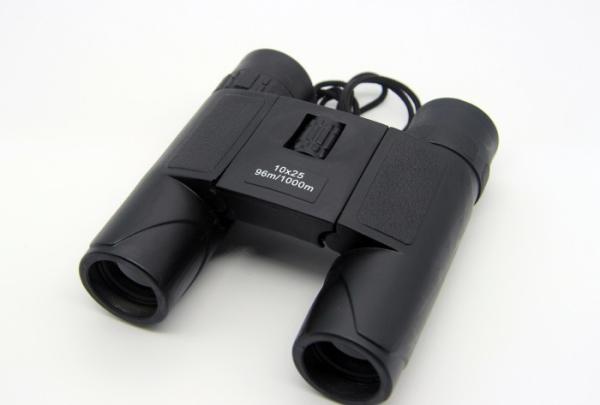 Foldable 10x25 Lightweight Travel Binoculars 288ft / 1000yds Blue Film Lens Coatings