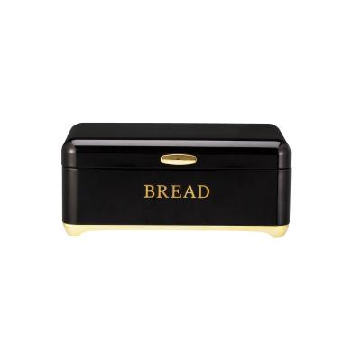 Metal Bread Bin Set Crown Series Morden Luxury Design Style Square Kitchen Storage Containers For Bread Tea And Coffee