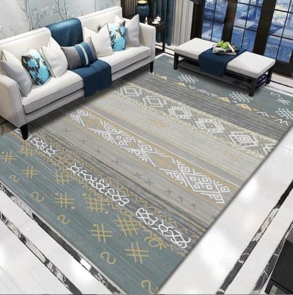 Home Machine Washable Full Living Room Floor Carpets Hand-Printed Sofa Bed Blanket
