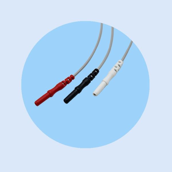 OEM D Type 3 Lead Dynamic Electrocardiograph Machine Recording Box 3 Lead Wire Buckle ECG Connection Medical Consumables