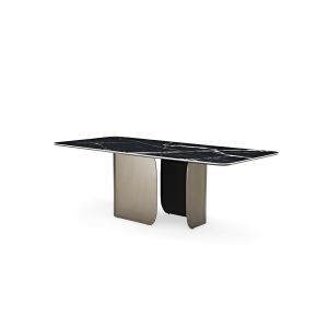 Custom Modern White Kitchen Furniture Dining Room Set Sintered Stone Rectangular Dining Room Table Set