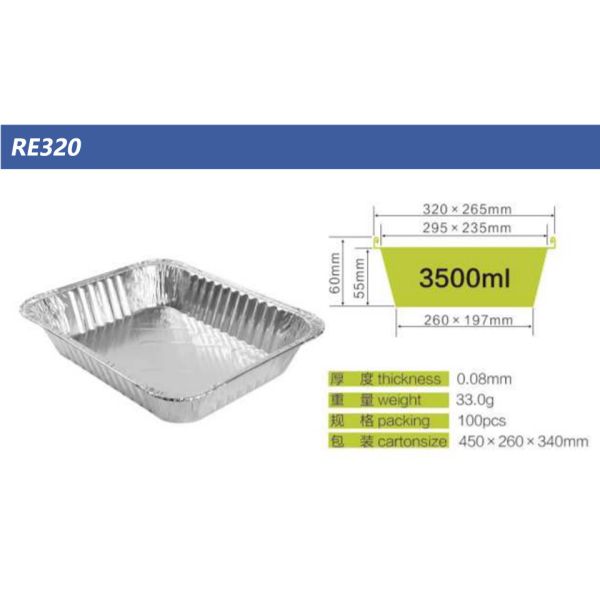 Фольга среднего подноса алюминиевой фольги устранимая алюминиевая принимает вне контейнеры с крышкой