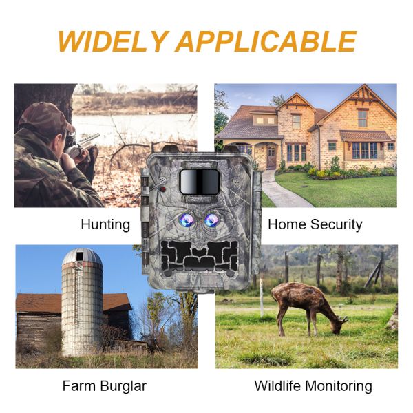 30MP Dual Lens Wildlife Hunting Camera 1080P Night Vision IP67