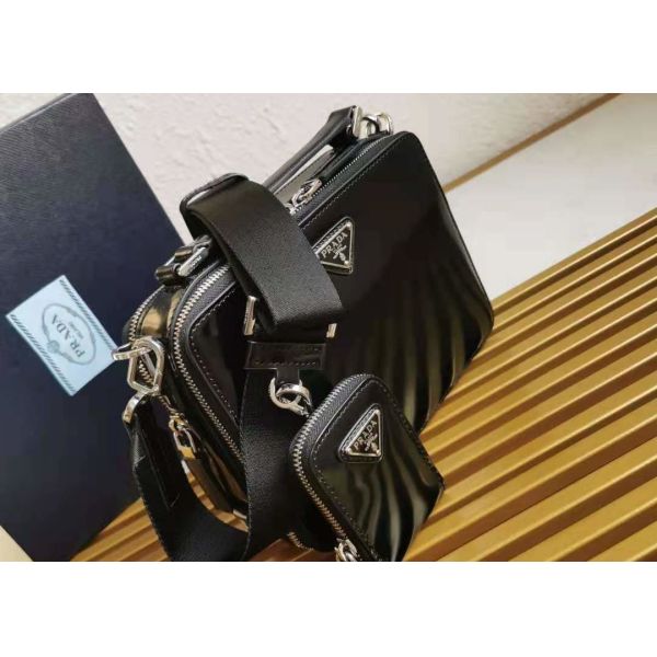 Womens Cowhide Glossy Finish Camera Cross Body Bag Waterproof