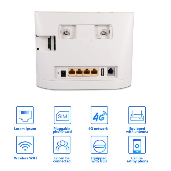 HuaweiB315 Huawei B315S-519 Unlocked 4G LTE CPE Routers B2 B4 B5 B8 B13 B17 Cat4 150Mbps Wireless Router With Sim Card Slot