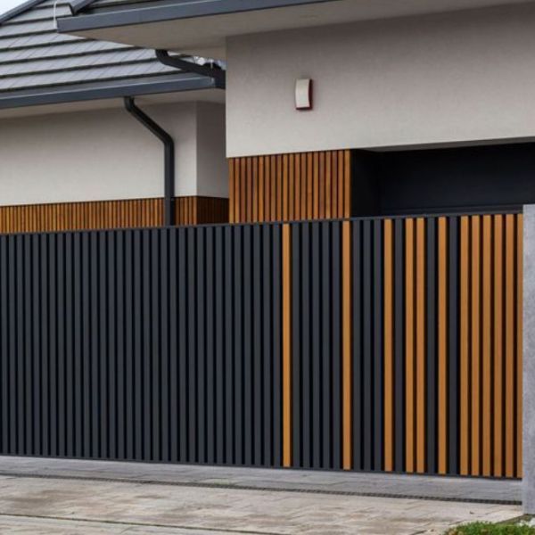 Outdoor Modern Metal Aluminium Vertical Slat Fencing / Aluminum Privacy Fence