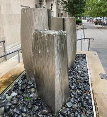Custom Garden Outdoor Metal Stainless Steel Sculpture Waterfall Fountain For Decoration