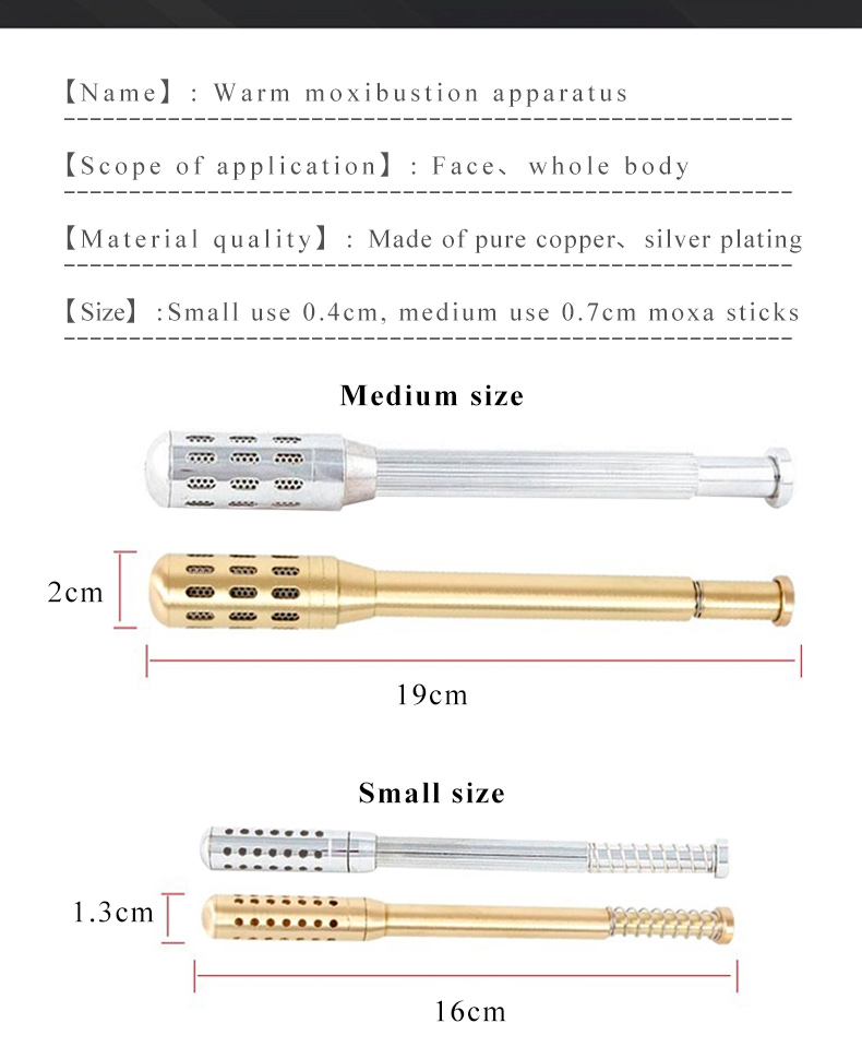 Чистый медный съемный теплый инструмент Moxibustion ручки ролика Moxa