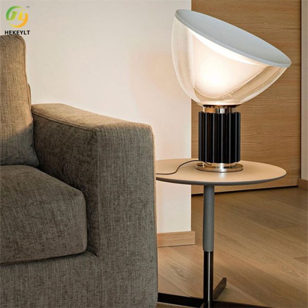 Simple Aluminum Led Bedside Table Lamp Living Room Bedroom Glass