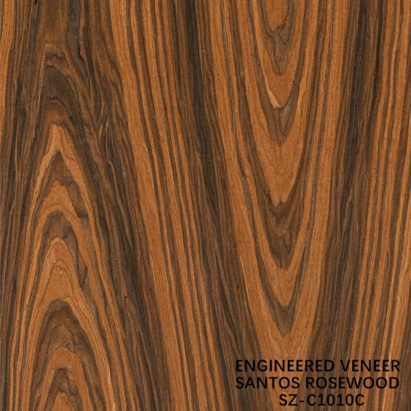 Laminated Santos Rosewood Wood Veneer Crown Grain Thickness Can Be Customized 0.15-1.8mm For For Cabinet Face SZ-254C / 1010C /1325C