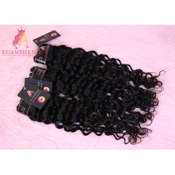 No Shedding Natural Black 30 Inch Italian Wave Human Hair Extension