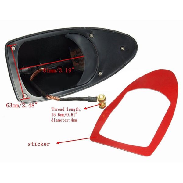 Антенна 0-1dBi ребра акулы крыши автомобиля антенны ТВ автомобиля украшения сигнала OEM AM/FM