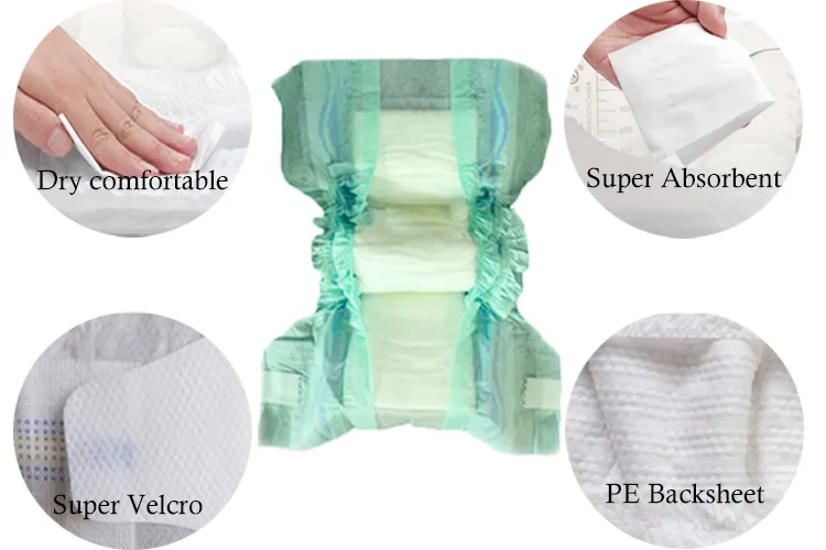 Канал предохранения утечки пеленки 3D младенца вещество-поглотителя удобный устранимый