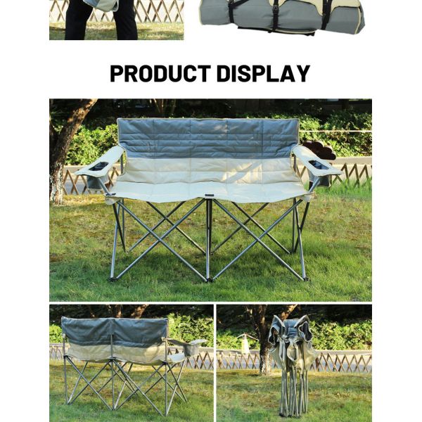 110x57x87 cm 600D Polyester Fabric Double Camping Chair Outdoor Double Chair