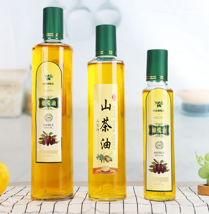 Type d'étanchéité Bouchon en caoutchouc Carré Bouteille en verre vert foncé pour huile d'olive OEM/ODM Acceptable