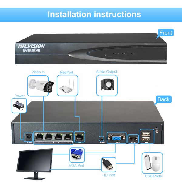 Indoor Waterproof H.265 Video Bullet Camera NVR Data Storage Options and Built-in Mic