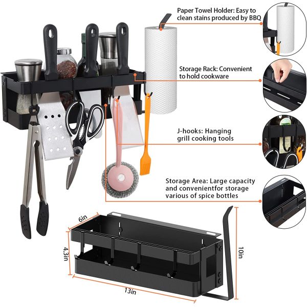 Organisez votre station de barbecue avec ce porte-serviettes et porte-serviettes en papier