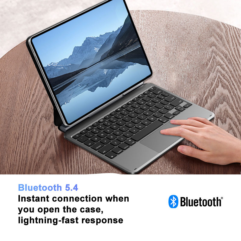 Premium BT Keyboard Case Aluminum Alloy Keyboard Cover With Touchpad Waterproof IPX4 for iPad Pro(2024)13
