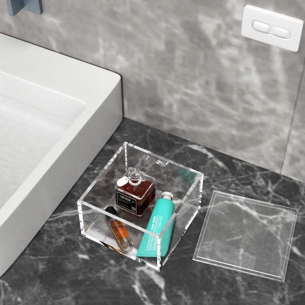 Small Thick Clear Acrylic Candy Boxes With Lid Magnet Square  5.3inch