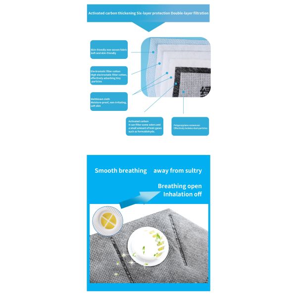 Antivirus Activated Carbon Dust Mask , Activated Charcoal Breathing Mask