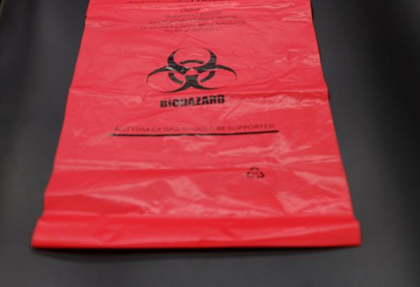 Saco médico personalizado do desperdício do Biohazard plástico vermelho para a clínica da farmácia do hospital