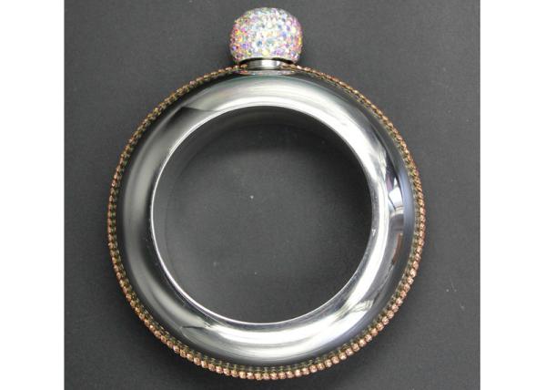 Stick Drilling Wine Pot Ladies Hip Flask Bracelet 3.5oz Round Electroplated