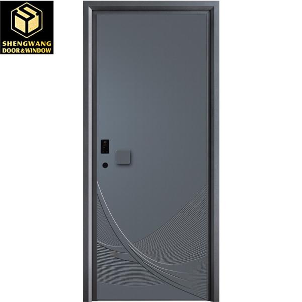 MDF Customized Color Aluminum Entrance Door Swing Left Aluminum Front Door