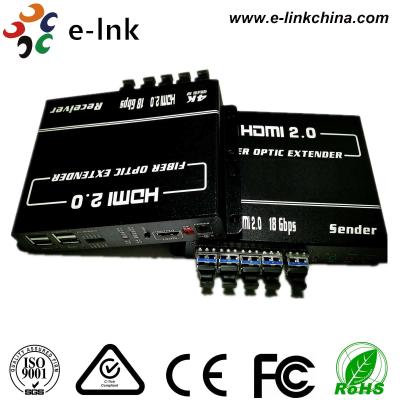 Porto Hdmi 2,0 de Mutli sobre o conversor do prolongamento da fibra ótica Cat5 com teclado/rato