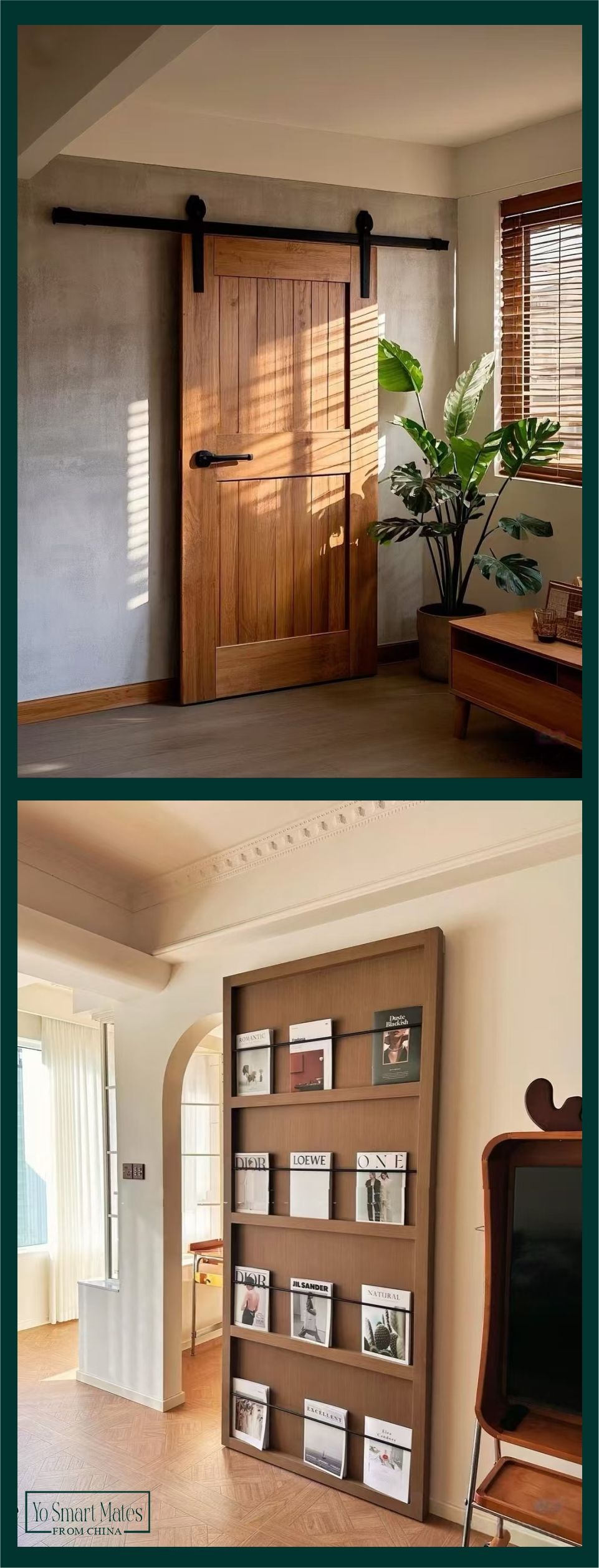 Customizable Wear-Resistant Environmentally Friendly Solid Wood Barn Door for Modern Minimalist Interior Sliding Barn Door Use