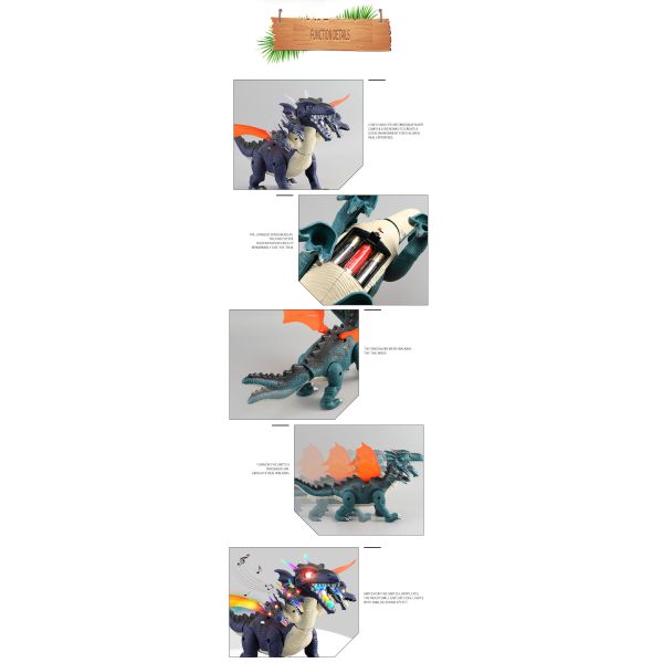 PVC Electric Dinosaur Toy for Children Age Range 0 to 24 Months Sound and Light Effects