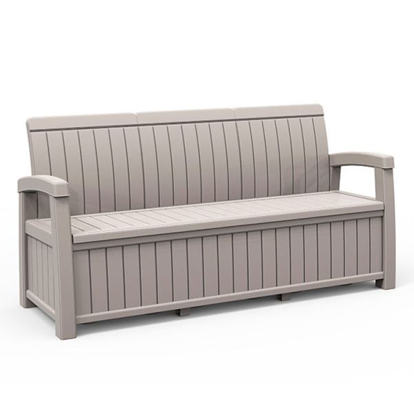 Hotel Outdoor Home Weather-Proof Armchair Plastic 3 Seater Sofa Bench with Storage Box