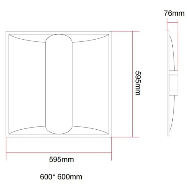 Коммерческое освещение Светодиодная панель Светодиодный потолок Троффер Световые светильники 50W 2 * 4FT Огнеупорный Антиотражательный Снижаемый потолок