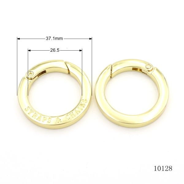 Shiny Spring O Ring Gold Push Gate Ring 26.5mm Customization