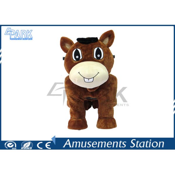 Adjustable Stirrup Coin Operated Horse / Horse Ride On Toy Washable Skins